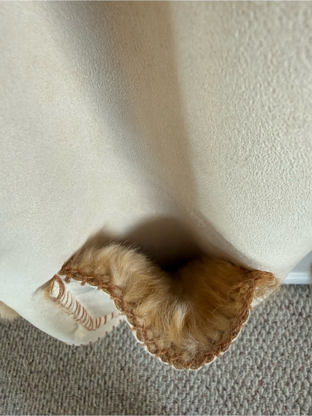 Coldwater Creek Faux-Shearling Cream & TanJacket with Faux-Fur Inner/Trim Size M - Picture 5 of 14